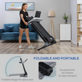 HOMCOM 500W Motorised Folding Treadmill, 1-12 km/h with 12 Preset Programs, LCD Display & Phone Holder