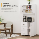 White Wooden Kitchen Storage Cupboard with Shelved Storage – Simple Organiser for Kitchen & Utility Room