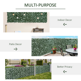Outsunny Artificial Leaf Hedge Panel 1.5m x 3m – Garden Privacy Screen, UV Stabilised
