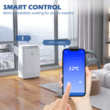 HOMCOM 14,000 BTU Mobile Air Conditioner with WiFi Smart App Control – Cooling & Dehumidifying, 35m², White