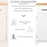 Kitchen Cupboard Storage Cabinet with Two Drawers & Adjustable Shelf – Kitchen and Dining Room Storage