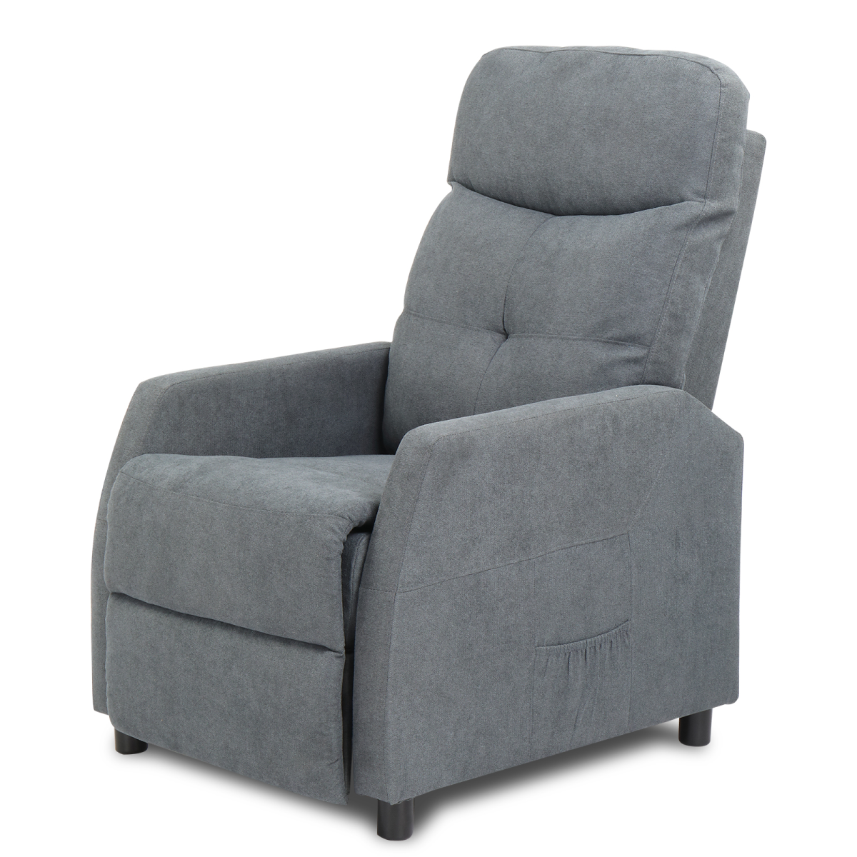 Electric Massage Recliner Chair with 6-Point Vibration Massage & Heating – Fabric TV Armchair, Light Grey