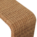 Artisan Furniture Rattan Weave Solid Mango Wood Bench – Entryway & Bedroom Seating, Beige