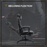 Vinsetto Reclining Racing Gaming Chair with Footrest & 170° Recline – Ergonomic Office Chair, Grey