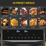 HOMCOM 8L Dual Basket 10-in-1 Air Fryer with Sync Cook and Sync Finish, 2400W – Oil-Free Cooking