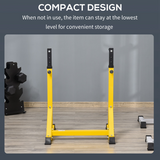 HOMCOM Dip Station Power Tower with 10 Height Levels & Foam Grips – Steel Parallel Bars for Home Gym, 100kg Capacity
