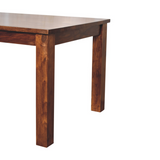 Artisan Furniture Solid Sheesham Wood Tula Dining Table – Chestnut Finish, Dark Brown