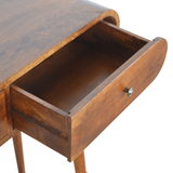 Artisan Furniture Chestnut London Console Table with 2 Drawers – Nordic Style Legs, Solid Mango Wood, Dark Brown