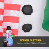 Outsunny 8ft Christmas Inflatable Snowman with Gift Box, Penguin & LED Lights – Outdoor Decoration, White