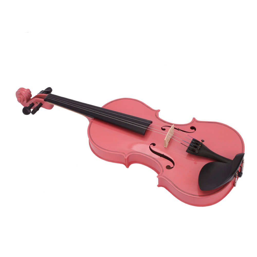 New 3/4 Acoustic Violin Set with Case, Bow & Rosin – Beginner Violin for Kids Aged 9-12, Pink
