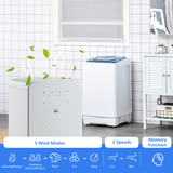 HOMCOM 10L/Day Dehumidifier with Air Purifier, Timer & 5 Modes – Compact Damp and Dust Control