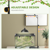 PawHut Reptile Lamp Stand with 86-129cm Adjustable Height, Steel Base & Hook – Heat Lamp Holder, Black