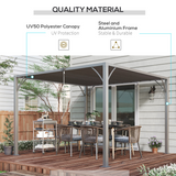 Outsunny 3x3m Metal Pergola with Retractable 135° Louvred Roof & UV50+ Protection – Garden Patio Shelter, Grey