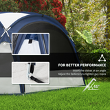 Outsunny 6–8 Person Dome Camping Tent with Zipped Mesh Doors, Lamp Hook & Carry Bag – Family Tent