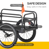 HOMCOM Folding Bike Trailer with Suspension & Quick-Release Wheels – Steel Cargo Wagon, 40kg Capacity, Black