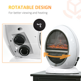 HOMCOM Freestanding Electric Fireplace, 1500W with Rotatable Head, Flame Effect & Overheat Protection