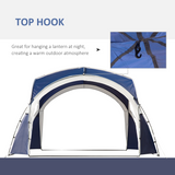Outsunny 3.5 x 3.5M Dome Gazebo Party Tent with Open Shell & Top Hook – Event Shelter, Blue & Grey