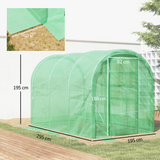 Outsunny 3 x 2 x 2m Polytunnel Greenhouse with Hinged Door, Galvanised Steel Frame, Clear PE Cover
