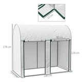 Outsunny Small Tomato Greenhouse, 200 x 100 x 178cm, with Roll-up Zipped Doors – Walk-in Plant Cover, White