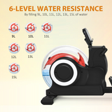 SPORTNOW Foldable Water Rowing Machine with 6 Resistance Levels, LCD Monitor & Wheels – Home Gym Rower, Black