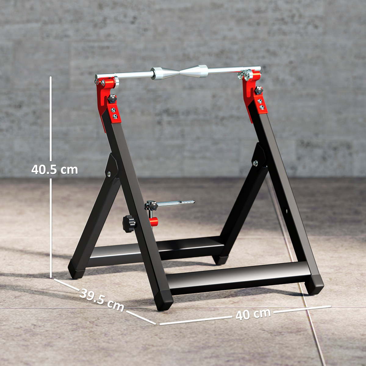 HOMCOM Motorcycle Wheel Balancer Truing Stand with Spoke Wrench – Foldable Steel Frame for Wheels up to 23in, Black