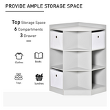 HOMCOM Kids Corner Storage Cabinet with 9 Compartments, Drawers & Anti-Tipping Hardware – Bedroom & Playroom