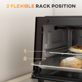 HOMCOM 9L Countertop Mini Oven & Toaster Grill, 750W – Compact Kitchen Oven with Timer