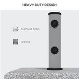 Outsunny 28kg Granite Parasol Base with Wheels and Retractable Handle – Fits 32–48mm Poles, Grey