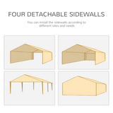 Outsunny 6x3m Gazebo Party Tent with Removable Side Walls & Windows – Outdoor Garden Event Canopy, White