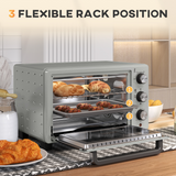 HOMCOM 21L Mini Oven with 1400W Electric Grill, Adjustable Temperature & 60-Minute Timer – Compact Kitchen Oven, Silver