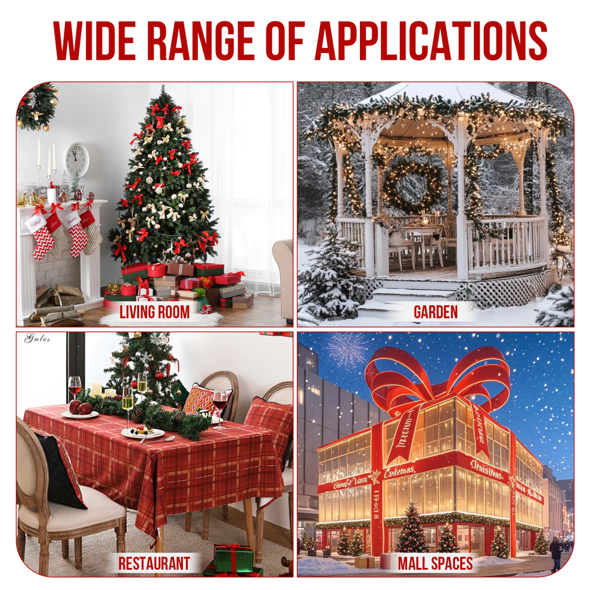 Giant Pre-Lit Outdoor Christmas Bow with 124 Warm White LEDs – Festive Door, Porch & Gate Decoration
