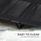 PawHut Large Elevated Pet Cot – Portable Raised Dog Bed for Camping & Outdoors, Black, 92 x 76 cm