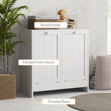 kleankin Tilt-Out Laundry Storage Cabinet with 2 Hampers – Bathroom & Bedroom Laundry Sorter, White