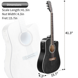 41" Cutaway Acoustic Guitar Kit with 10W Amplifier, Gig Bag, Tuner & Accessories – Beginner Guitar Set, Black