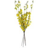 Leaf Large Artificial Blossom Spray Stems with Wired Shapable Stalks, Pack of 6 – 100cm Floral Decor, Yellow