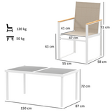 Outsunny 5-Piece Outdoor Dining Set with Tempered Glass Table & Chairs – Garden Patio Furniture