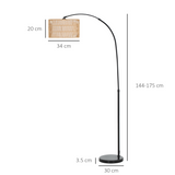 HOMCOM LED Standing Floor Lamp with Foot Switch – Black