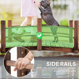 Outsunny Wooden Garden Bridge with Side Rails, Stained Fir Wood Arch – Outdoor Pond & Stream Walkway