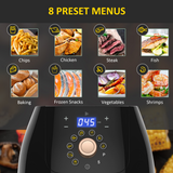 HOMCOM 5.5L Air Fryer 1700W with Digital Display & Adjustable Temperature – 8 Cooking Programmes