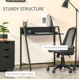 HOMCOM Computer Desk with Two-Tier Worktop and Upper Storage Shelf – Home Office Study Table, 85cm