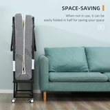 HOMCOM Folding Guest Bed with 10cm Mattress – Portable Metal Frame with Castor Wheels