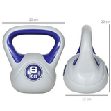 SPORTNOW 6kg Kettlebell with Wide Handle & Flat Base – Home Gym Strength Training Weight, Purple and Grey