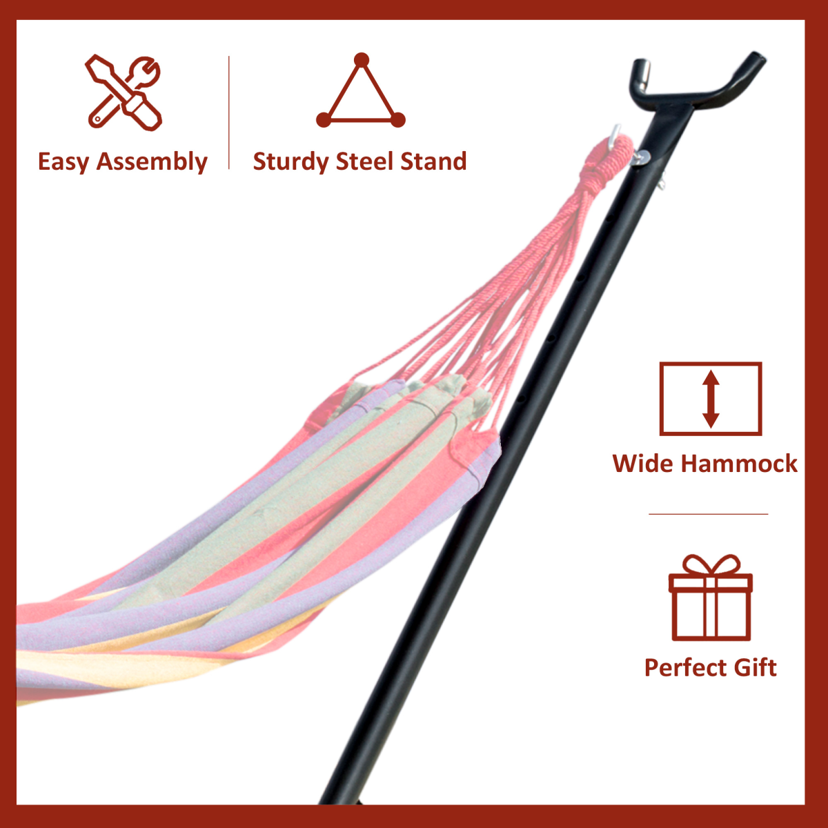 Outsunny 2.8m Heavy-Duty Metal Hammock Stand Frame – Replacement Frame for Garden & Patio, 120kg Capacity