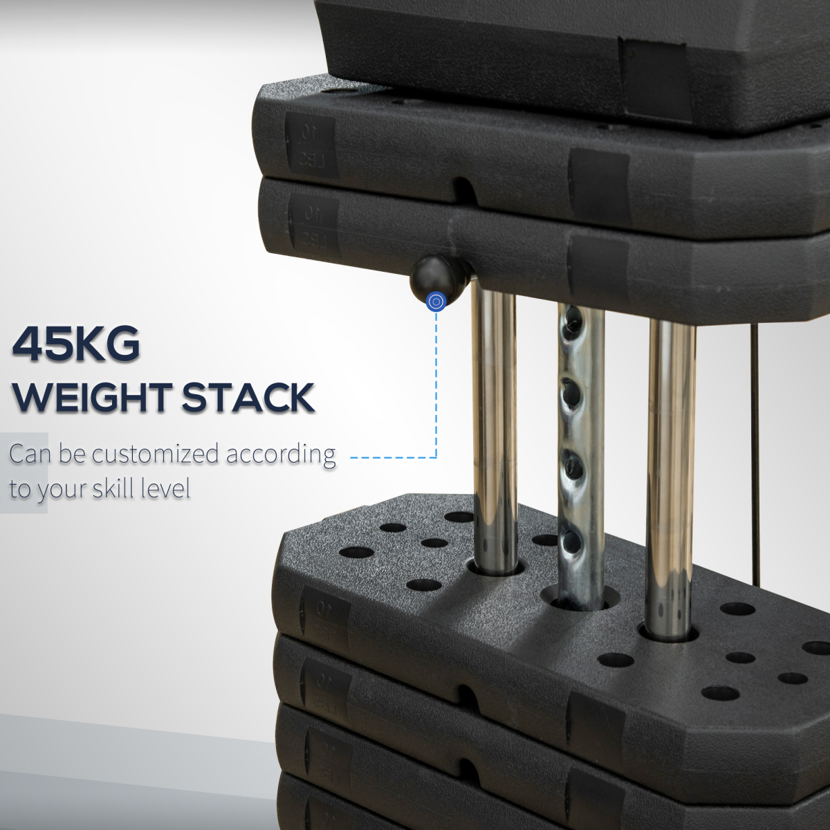 HOMCOM Multifunction Home Gym Machine with 45kg Weight Stack – Full Body Strength Training Workout Station