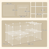 PawHut DIY Pet Playpen with 36 Panels & Door – Rabbit, Chinchilla and Hedgehog Enclosure, White