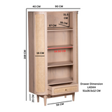 Valencia Cane & Mango Wood Bookcase – Hand-Crafted Natural Shelving for Books & Décor