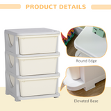 HOMCOM Kids Storage Unit with 3 Drawers – Vertical Dresser Tower for Bedroom and Playroom