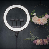 Eclipse Ring Light with Adjustable Tripod Stand and Three Phone Holders – Filming and Content Creation