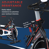 HOMCOM Exercise Bike with 8kg Flywheel, Adjustable Resistance & LCD Monitor – Quiet Home Cardio Trainer