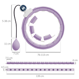 Weighted Hula Hoop with 400g Gravity Ball & Digital Counter – Adjustable 16-Section Fitness Hoop, Purple
